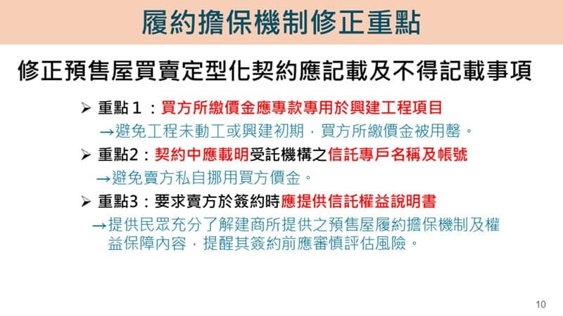 內政部：強化預售屋履約擔保機制保障購屋民眾權益