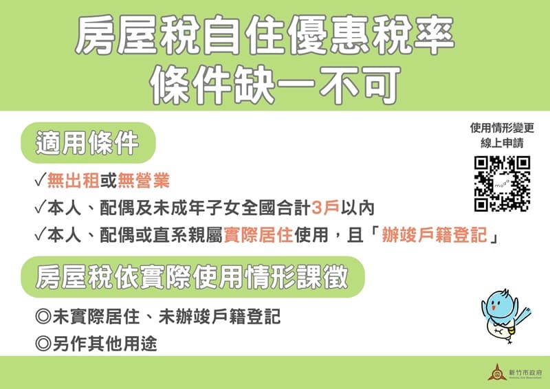 掌握房屋稅2.0新制！竹市稅務局帶您一次看懂自住用優惠稅率申請與注意事項