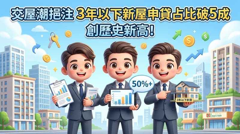 交屋潮挹注3年以下新屋申貸占比破5成創歷史新高!