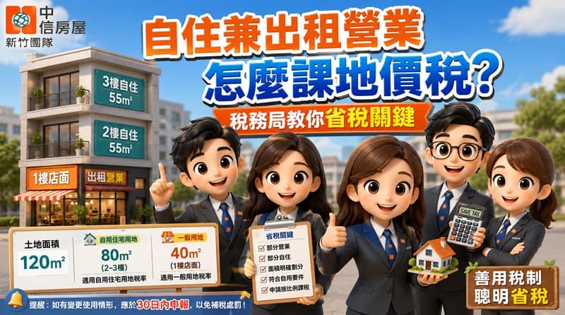 自住兼出租營業怎麼課地價稅？稅務局教你省稅關鍵