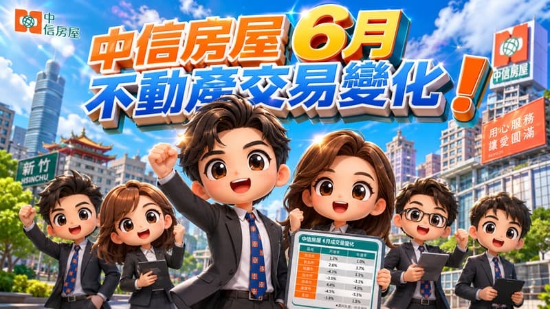 中信房屋6月不動產交易變化!